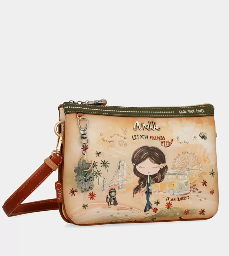 Anekke Bandoleras | Bandolera Estampada Peace & Love Camel