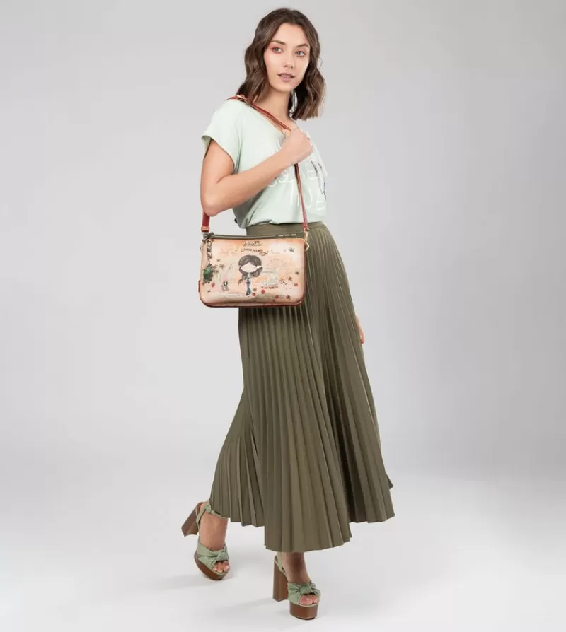 Anekke Bandoleras | Bandolera Estampada Peace & Love Camel