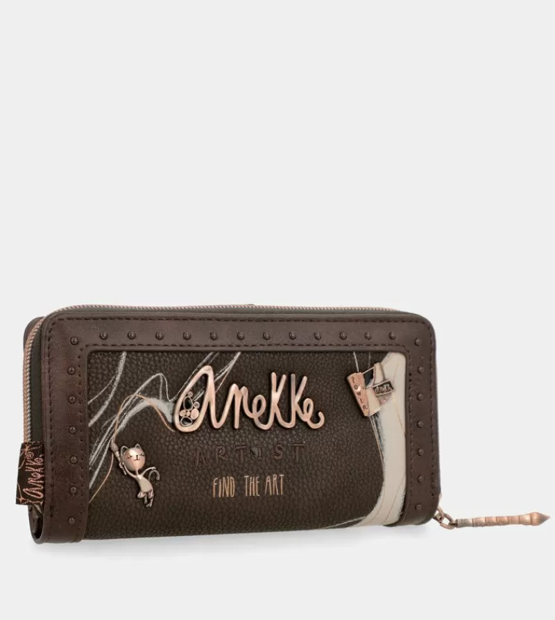 Anekke Carteras Y Monederos | Billetero Grande Marron Rfid Nature Shodo