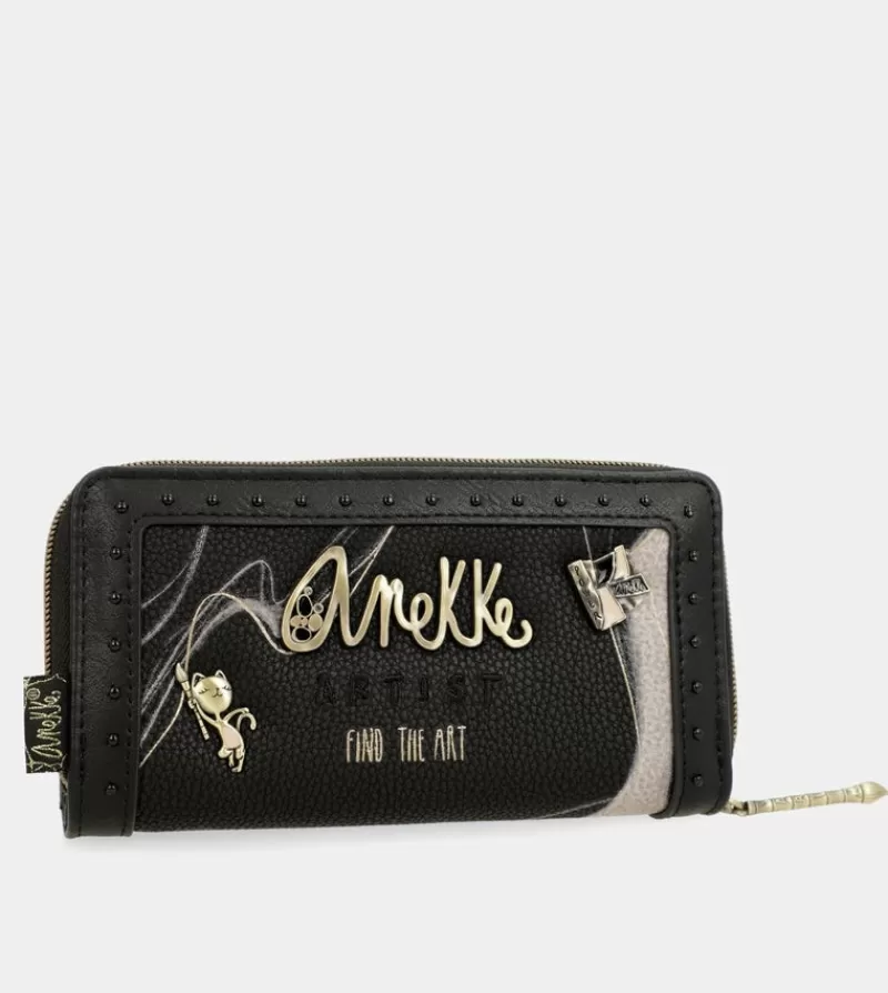Anekke Carteras Y Monederos | Billetero Grande Negro Rfid Nature Shodo