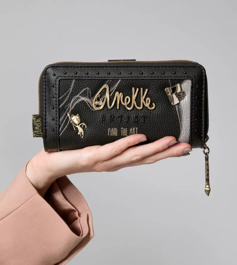 Anekke Carteras Y Monederos | Billetero Grande Negro Rfid Nature Shodo