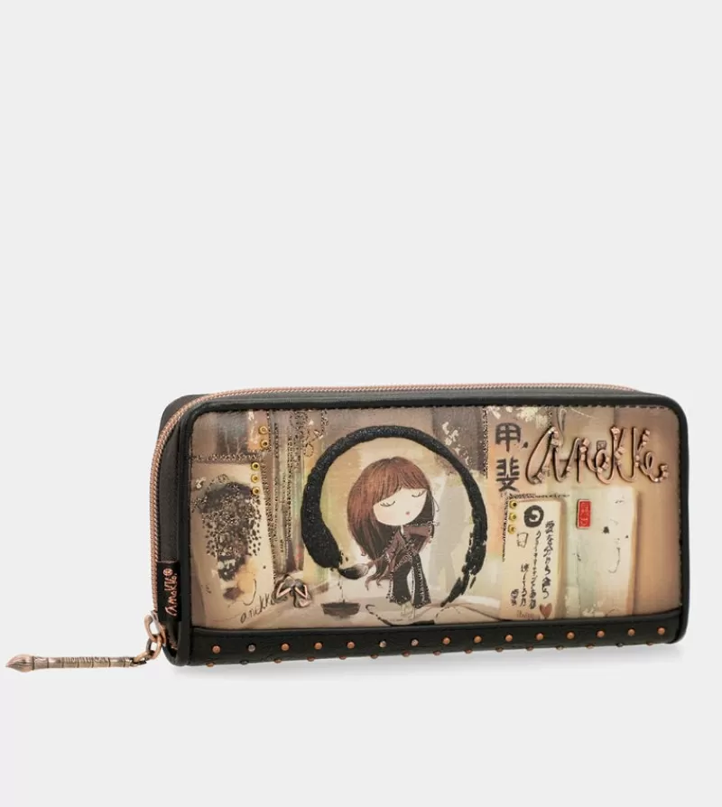 Anekke Carteras Y Monederos | Billetero Grande Negro Rfid Shoen