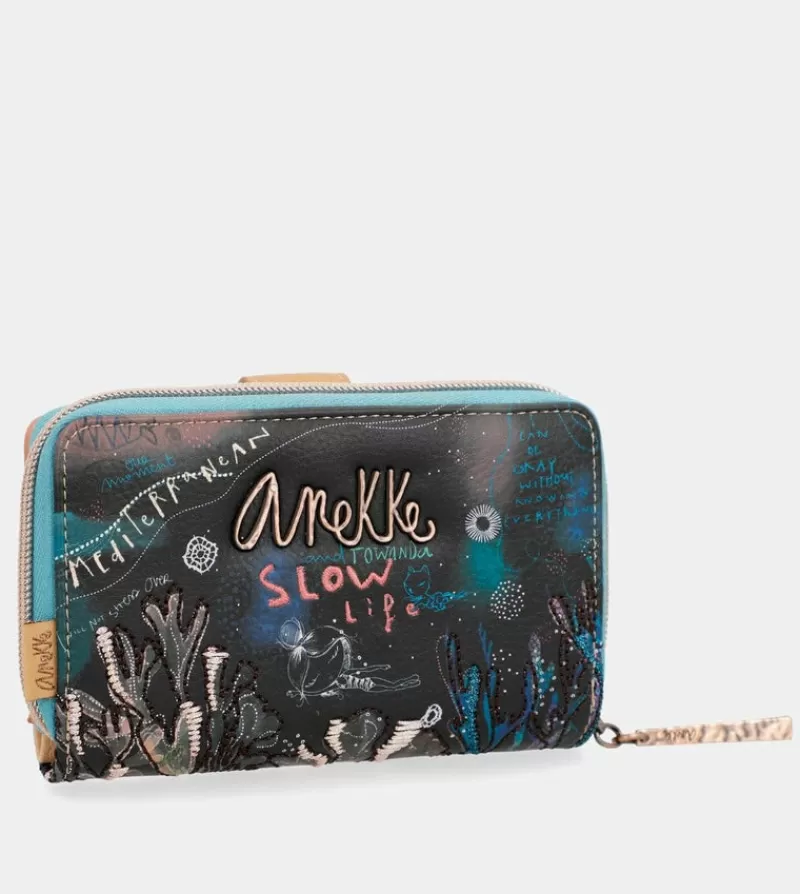 Anekke Carteras Y Monederos | Billetero Monedero Negro Coral