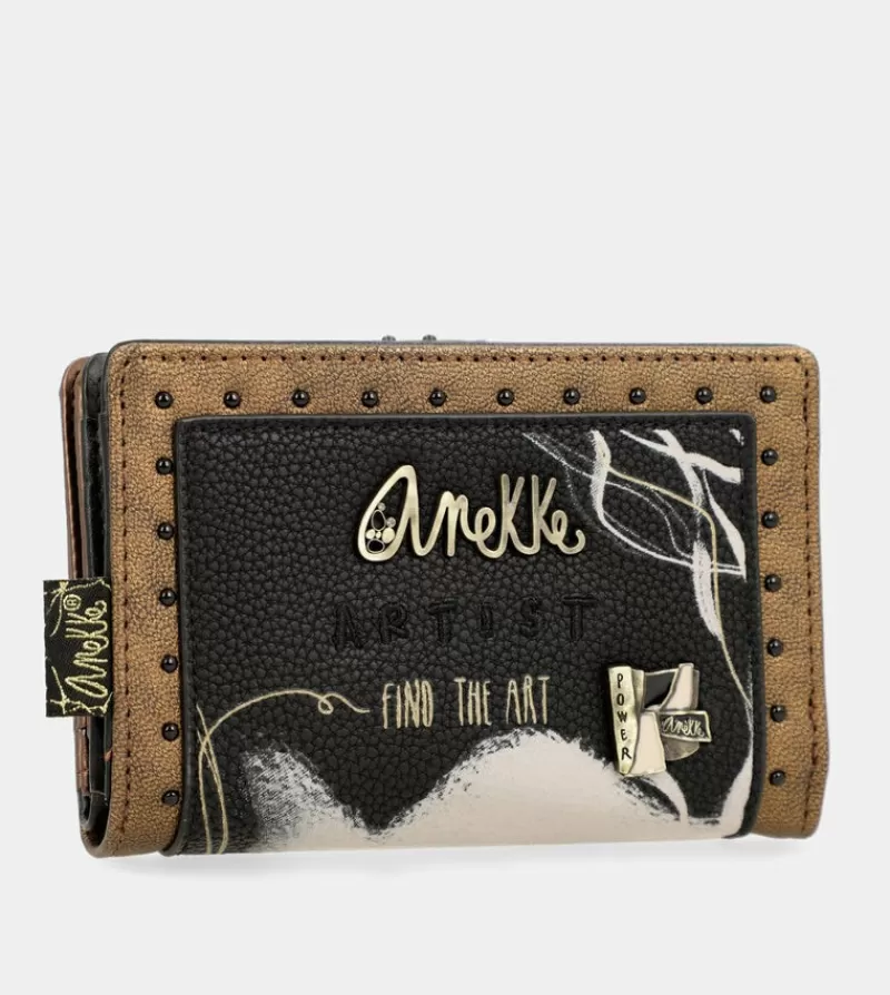 Anekke Carteras Y Monederos | Billetero Negro Flexible Rfid Nature Shodo