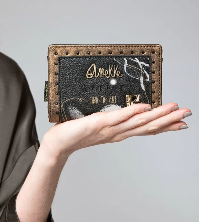 Anekke Carteras Y Monederos | Billetero Negro Flexible Rfid Nature Shodo