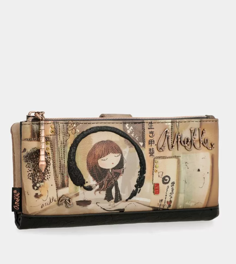 Anekke Carteras Y Monederos | Billetero Negro Grande Flexible Rfid Shoen