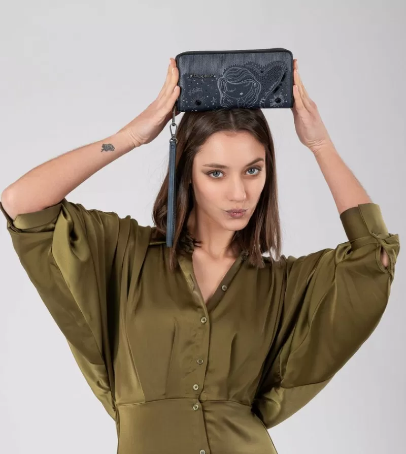 Anekke Carteras Y Monederos | Billetero Rfid Grande Azul Marino Studio