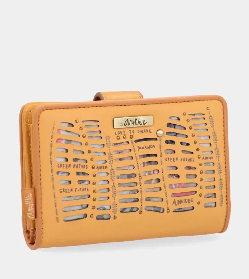 Anekke Carteras Y Monederos | Billetero Rfid Mediano Ocre Nature Pachamama