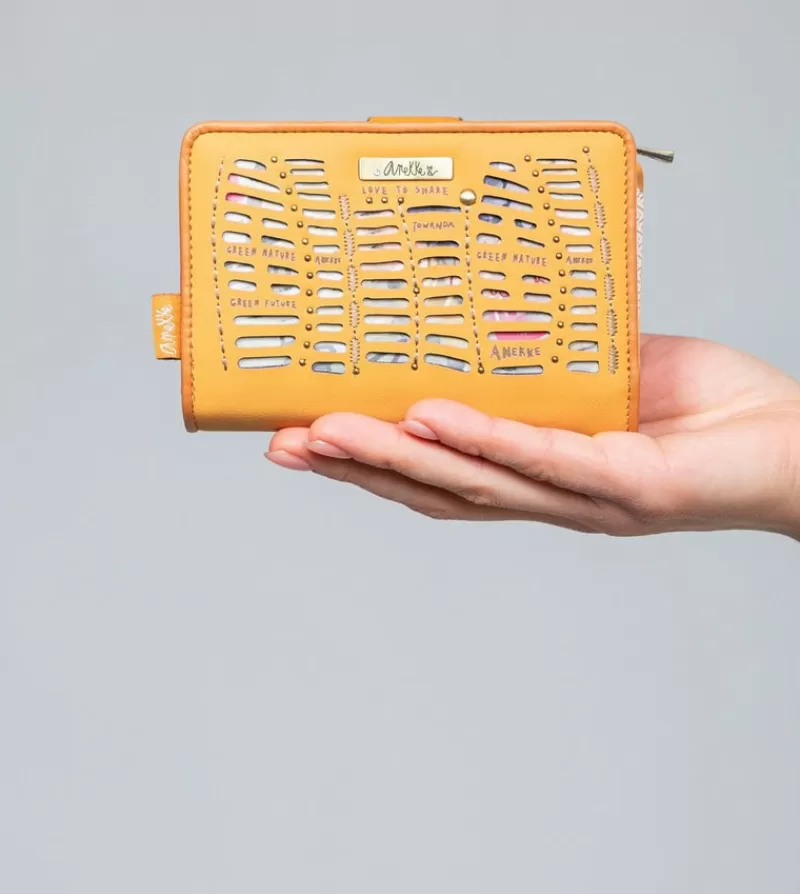 Anekke Carteras Y Monederos | Billetero Rfid Mediano Ocre Nature Pachamama