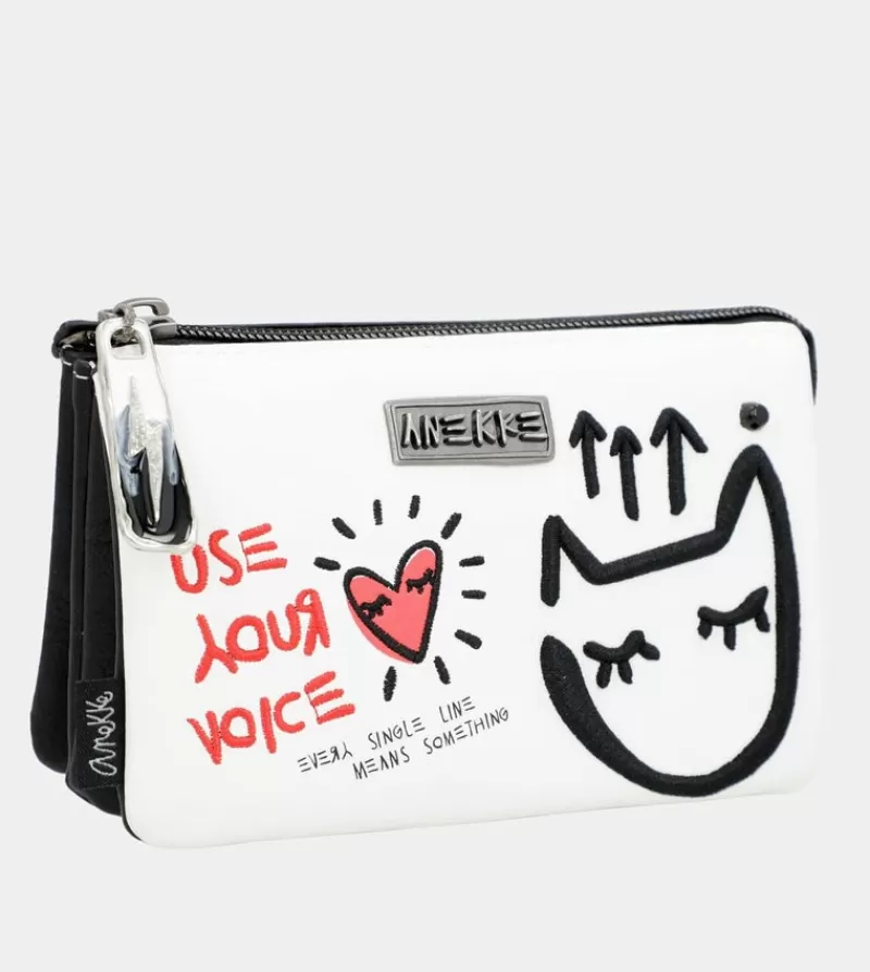 Anekke Carteras Y Monederos | Monedero Blanco Triple Compartimento Energy
