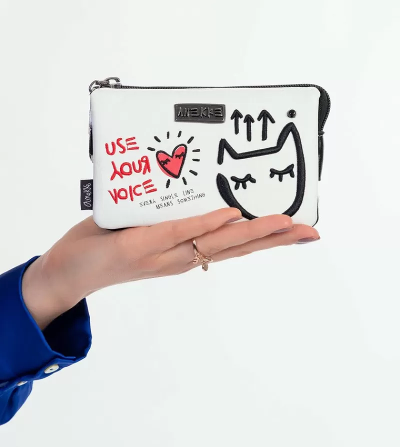 Anekke Carteras Y Monederos | Monedero Blanco Triple Compartimento Energy
