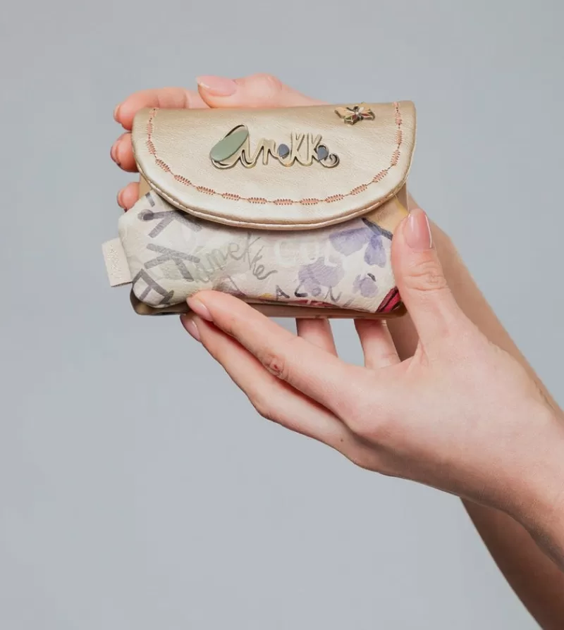 Anekke Carteras Y Monederos | Monedero De Solapa Dorado Nature Pachamama
